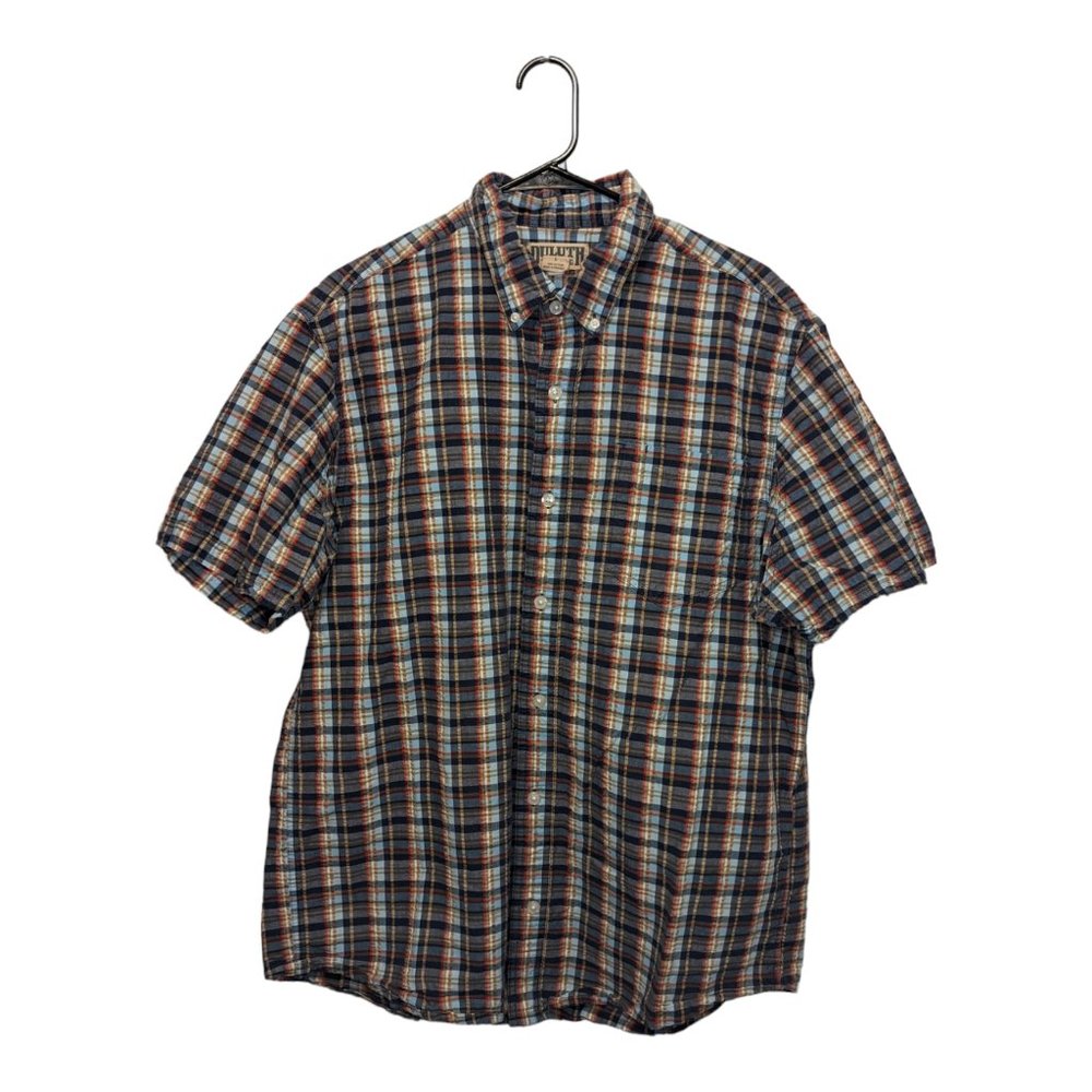 Duluth Trading Co. Men's Button-Down Shirt Plaid Casual Blue/Gray Size L